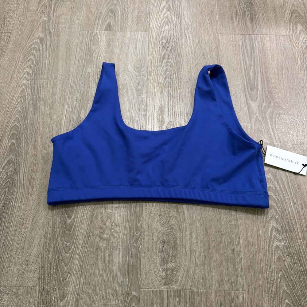 Weworewhat Scoop Bra Top Blue XL NEW With Tag! RETAIL $39
